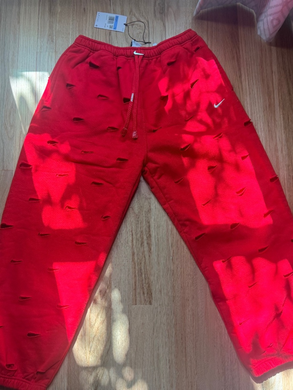 Jacquemus x Nike Le Swoosh Cut Out Trousers Sweatpants Size M University Red